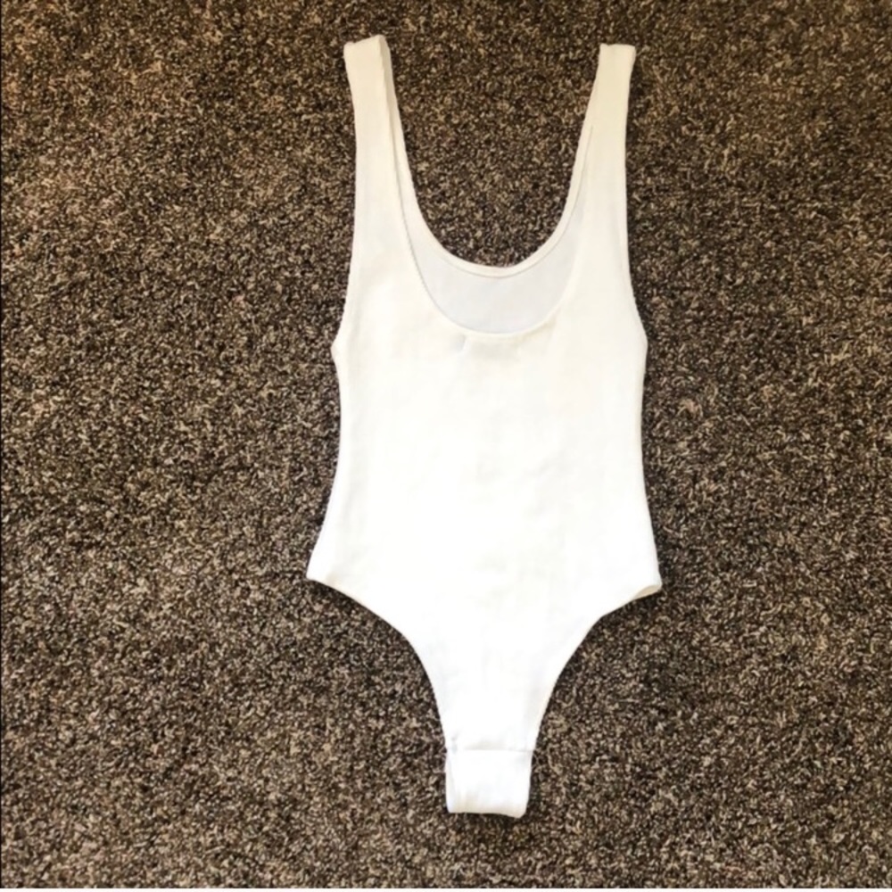 New without Tags - White ribbed tank bodysuit - Picture 2 of 3